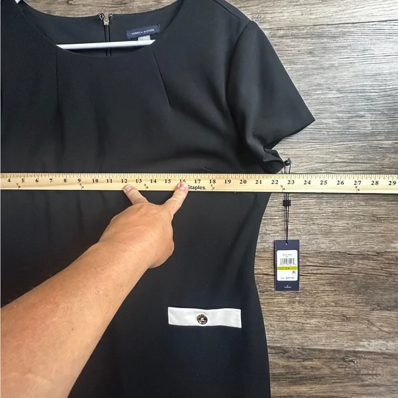 Tommy Hilfiger Black Mini Sheath Dress Short Sleeve - Picture 5 of 11